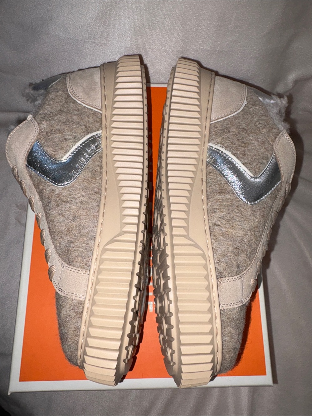 NWT VOILE BLANCHE Lipari Geniune Shearling Lined Sneaker in Beige-Light Brown - Picture 14 of 16